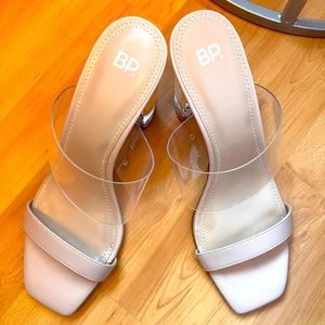 * BRAND NEW* (never worn) NORDSTROM BP LUCITE TAN SANDALS SIZE ✨ 9M ✨